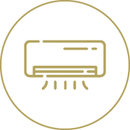 Infraestrutura de ar condicionado na sala e nos quartos